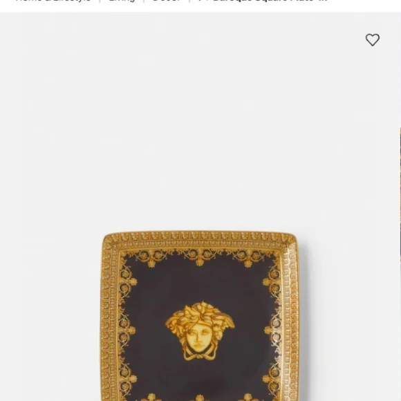 Versace Black and Gold Medusa Plate - Picture 5 of 5